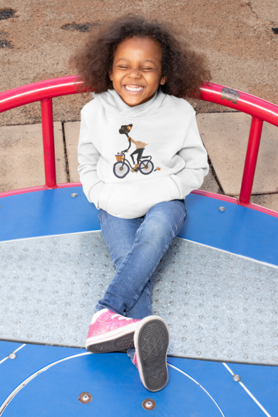 happy black girl embroidery design hoodie