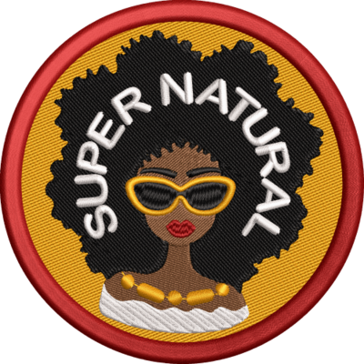 supernatural afro woman embroidery patch