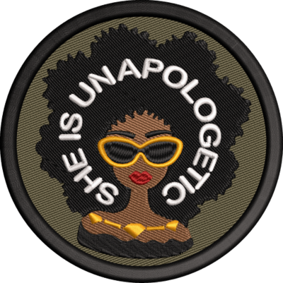 black-woman-girl embroidery design afro queen patch