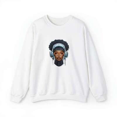 Afro Future 16-Unisex Heavy Blend™ Crewneck Sweatshirt - Image 2