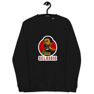 Haile Selassie 1- Unisex organic raglan sweatshirt