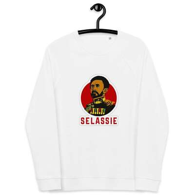 Haile Selassie 1- Unisex organic raglan sweatshirt - Image 5