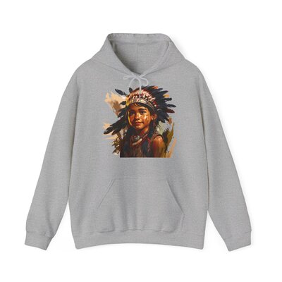 Native warrior girl 1-Unisex Heavy Blend™ Hooded Sweatshirt - Image 5