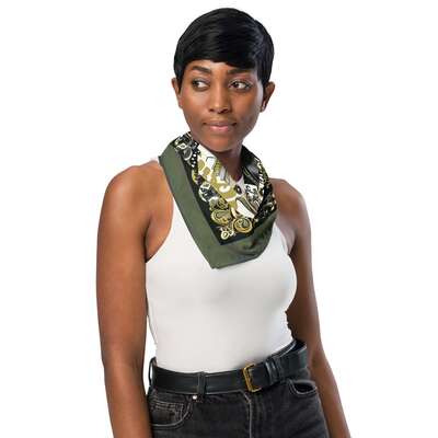 AFRO LATINA BLACK WOMAN OLIVE GREEN bandana