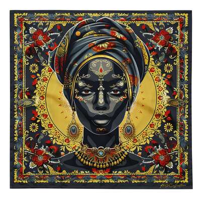 AFRO LATINA BLACK WOMAN bandana RED-YELLOW - Image 3