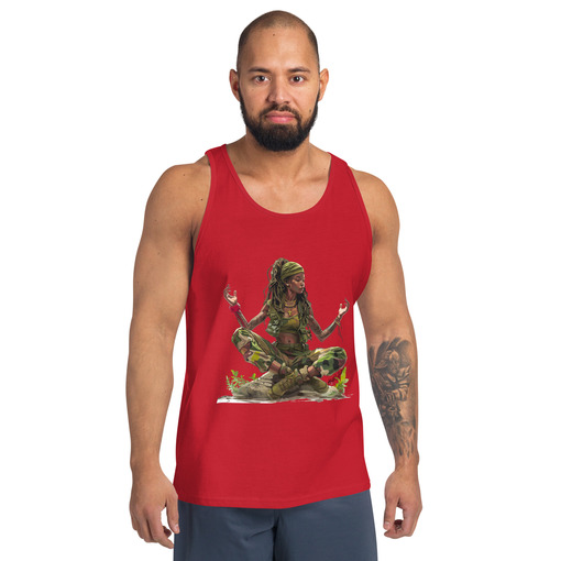 mens staple tank top red front 6643dd5861a71 Designs with a unique blend of culture and style. Rasta vibes, Afro futuristic, heritage and Roots & Culture.
