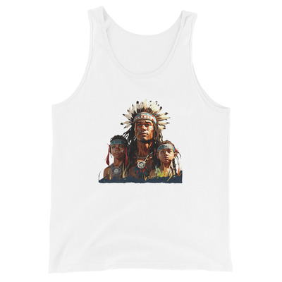 Men's Tank Top Native warrior family