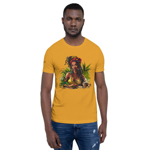 unisex staple t shirt mustard front 6643e56f9e7de Designs with a unique blend of culture and style. Rasta vibes, Afro futuristic, heritage and Roots & Culture.