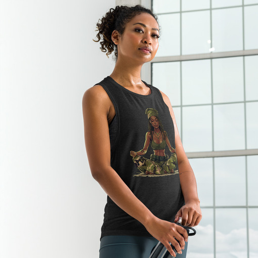 womens muscle tank black heather front 6643dce39e3b9 Designs with a unique blend of culture and style. Rasta vibes, Afro futuristic, heritage and Roots & Culture.