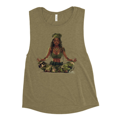 womens muscle tank heather olive front 6643dce39e5ef Designs with a unique blend of culture and style. Rasta vibes, Afro futuristic, heritage and Roots & Culture.