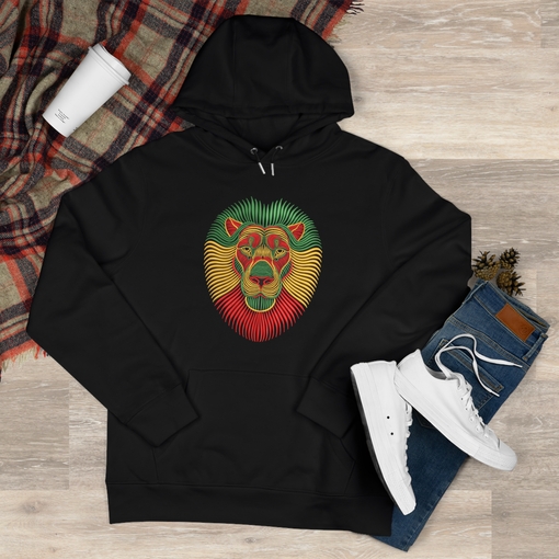 King Hoodie RASTA LION REALISTIC EMBROIDERY - Image 3