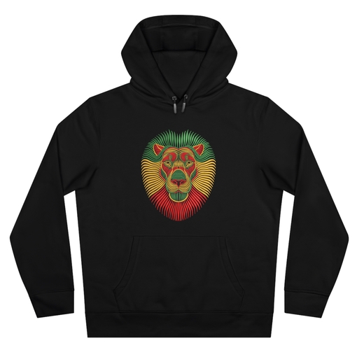 King Hoodie RASTA LION REALISTIC EMBROIDERY