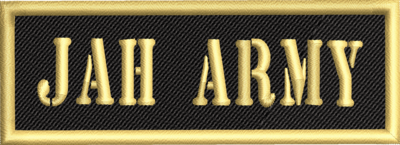 JAH ARMY GOLD PATCH (Ready made patch for sew on)