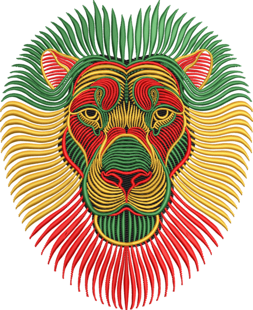 King Hoodie RASTA LION REALISTIC EMBROIDERY - Image 5