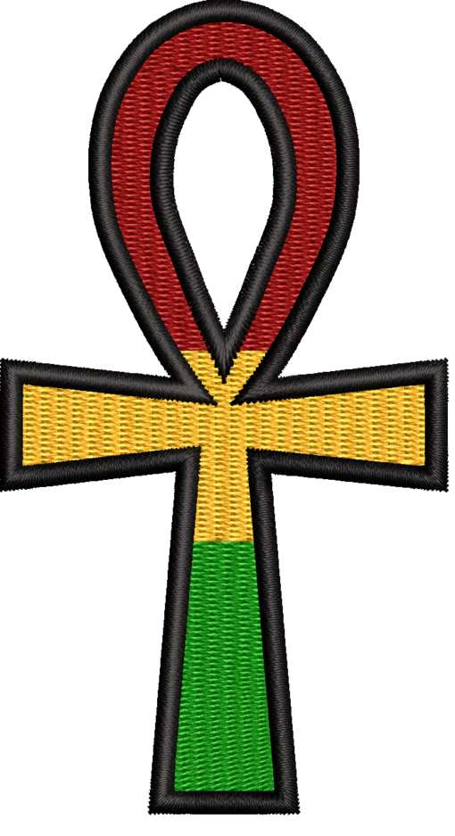 RASTA ANKH PATCH (READY MADE FOR SEW ON)