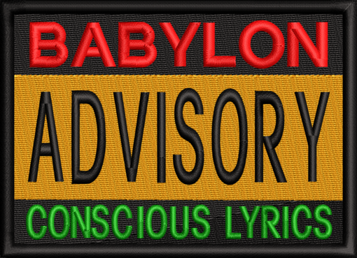 ADVISORY CONTENT CONSCIOUS LYRICS PATCH(READY MADE FOR SEW ON)