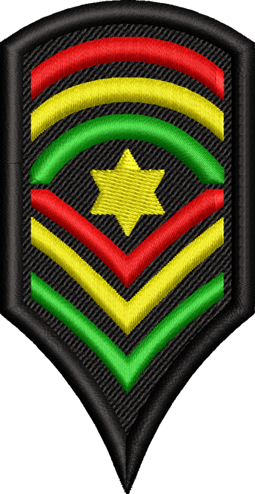 RASTA CHEVRON SHOULDER PATCH(READY MADE FOR SEW ON)